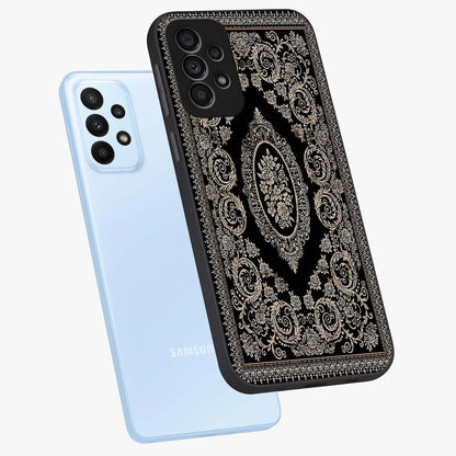 Noir Bloom Elegance Glass Case displayed in angled mockup highlighting refined flower design with stylish noir aesthetic.