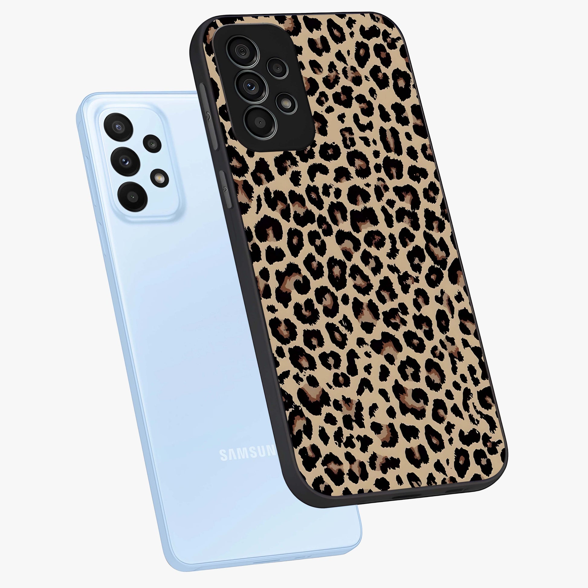 Savage Chic Pattern Glass Case displayed in angled mockup highlighting bold fashion inspired design with chic aesthetic.