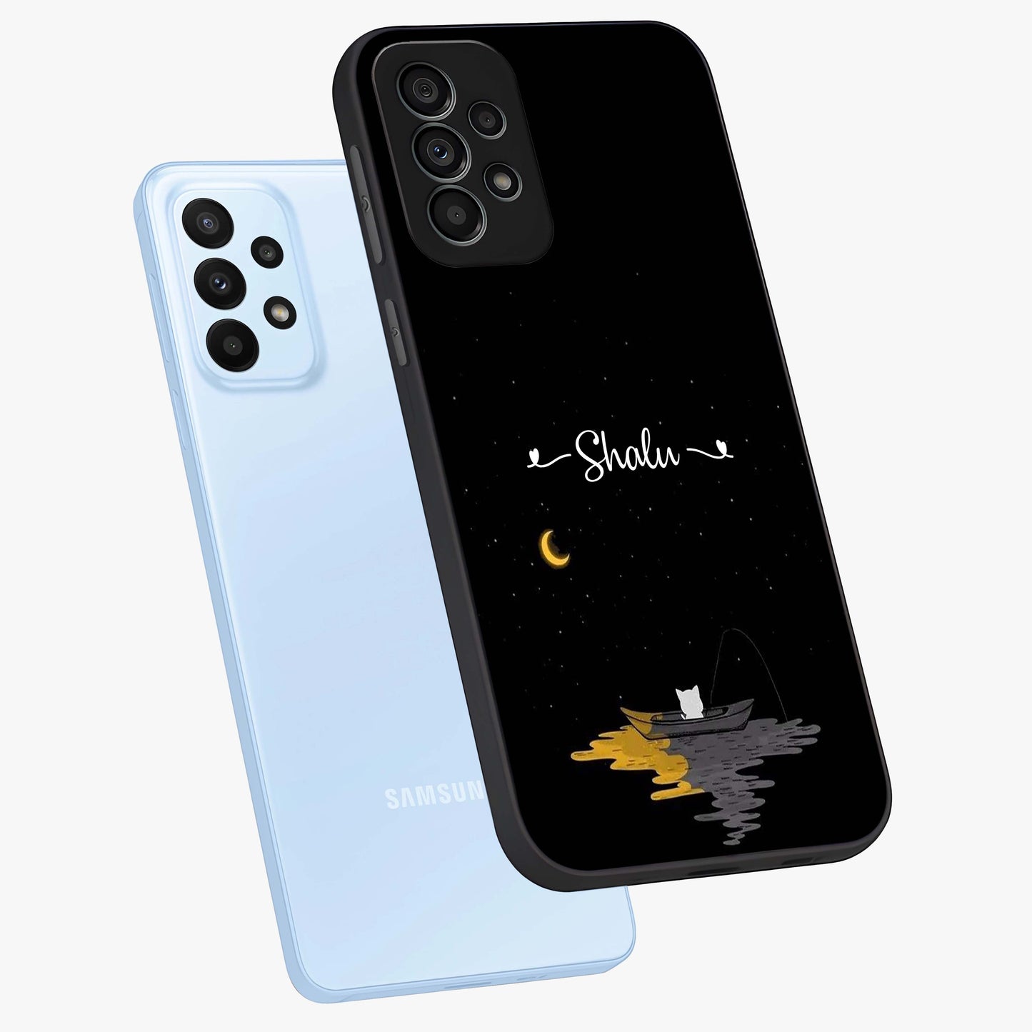 Silent Night Row Glass Case displayed in angled mockup highlighting peaceful evening design with dreamy night aesthetic.