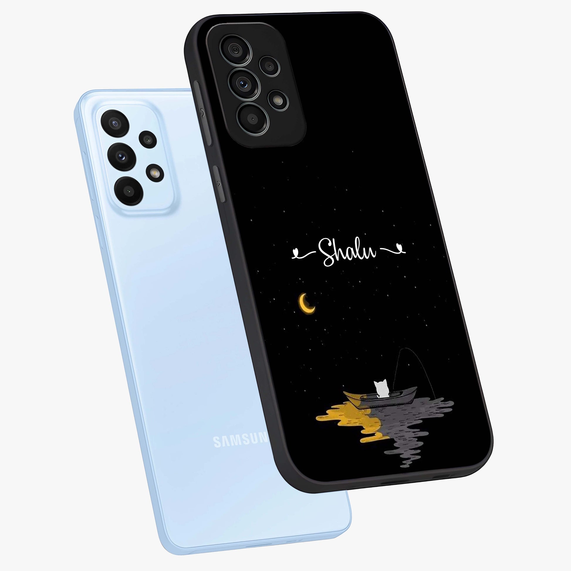 Silent Night Row Glass Case displayed in angled mockup highlighting peaceful evening design with dreamy night aesthetic.
