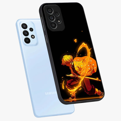 Thunder Flame Execution Glass Case displayed in angled mockup highlighting dramatic fire themed design with intense fantasy aesthetic.