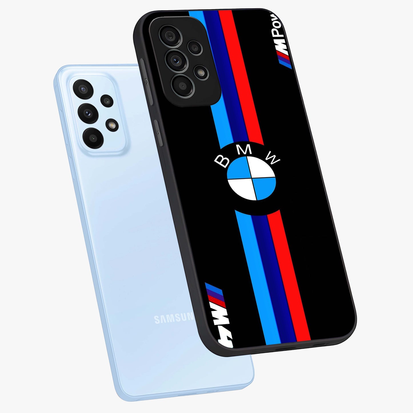 Turbo BMW Beast Glass Case displayed in angled mockup highlighting sleek racing car design with bold automotive aesthetic.