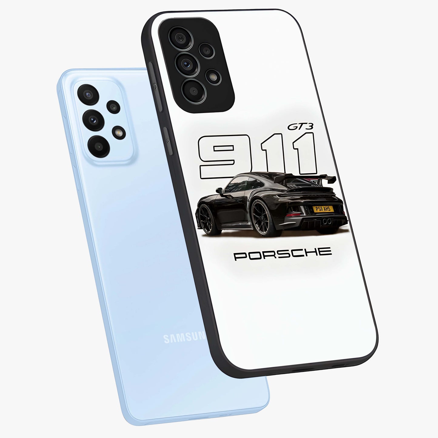 Turbo Legacy Icon Glass Case displayed in angled mockup highlighting dynamic automotive design with performance aesthetic.