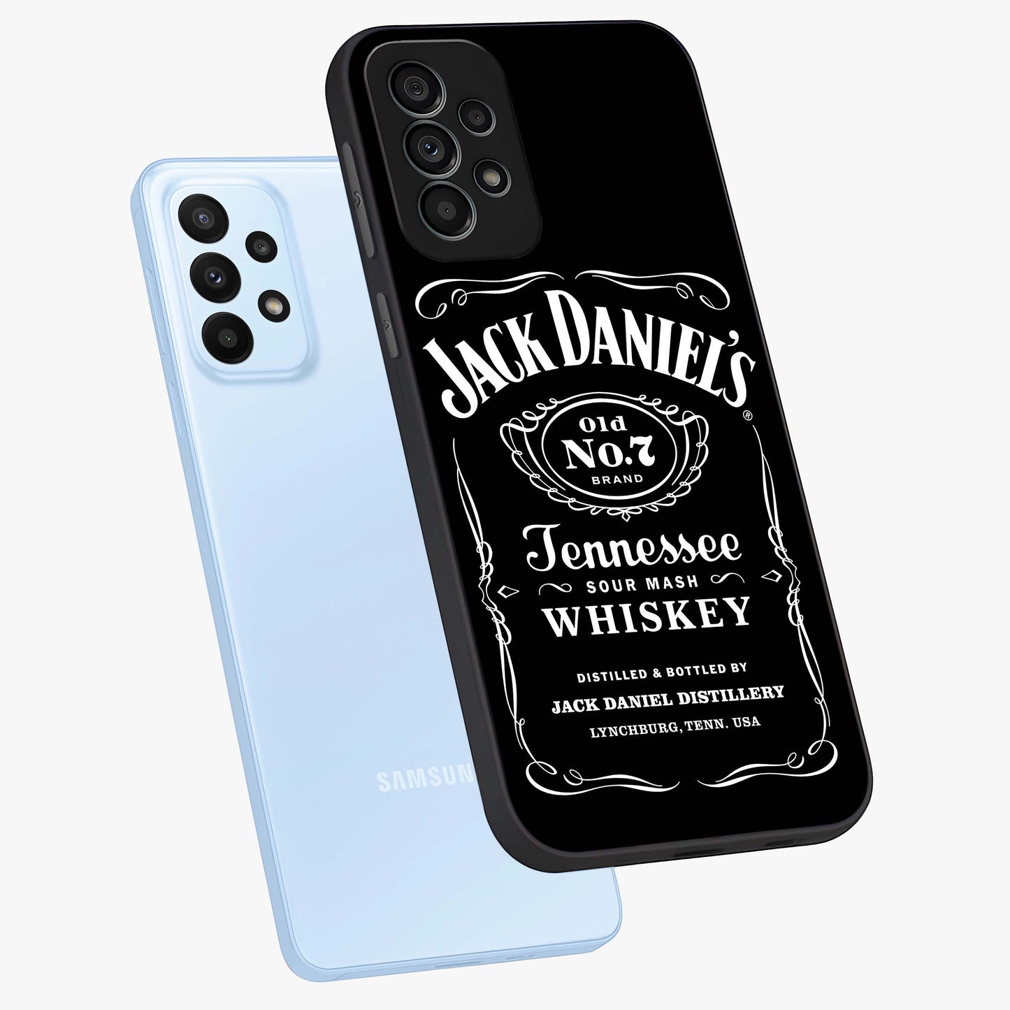 Vintage Whiskey Heritage Glass Case displayed in angled mockup highlighting retro beverage themed design with heritage aesthetic.