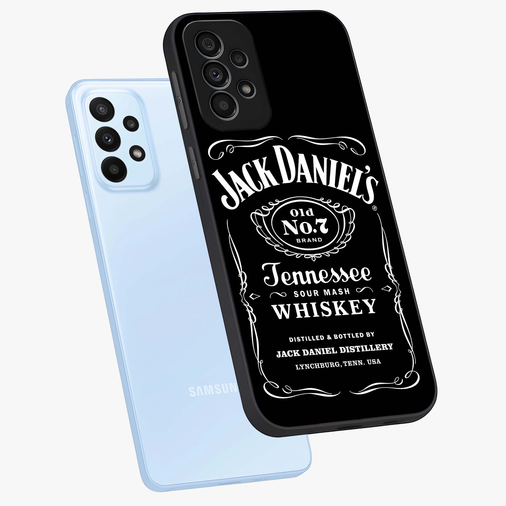 Vintage Whiskey Heritage Glass Case displayed in angled mockup highlighting retro beverage themed design with heritage aesthetic.