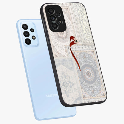 White Aesthetic Bow Glass Case displayed in angled mockup highlighting clean bow design with soft aesthetic style.