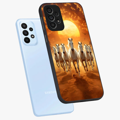 Wild Sunset Majesty Glass Case displayed in angled mockup highlighting vibrant sunset sky design with scenic aesthetic.