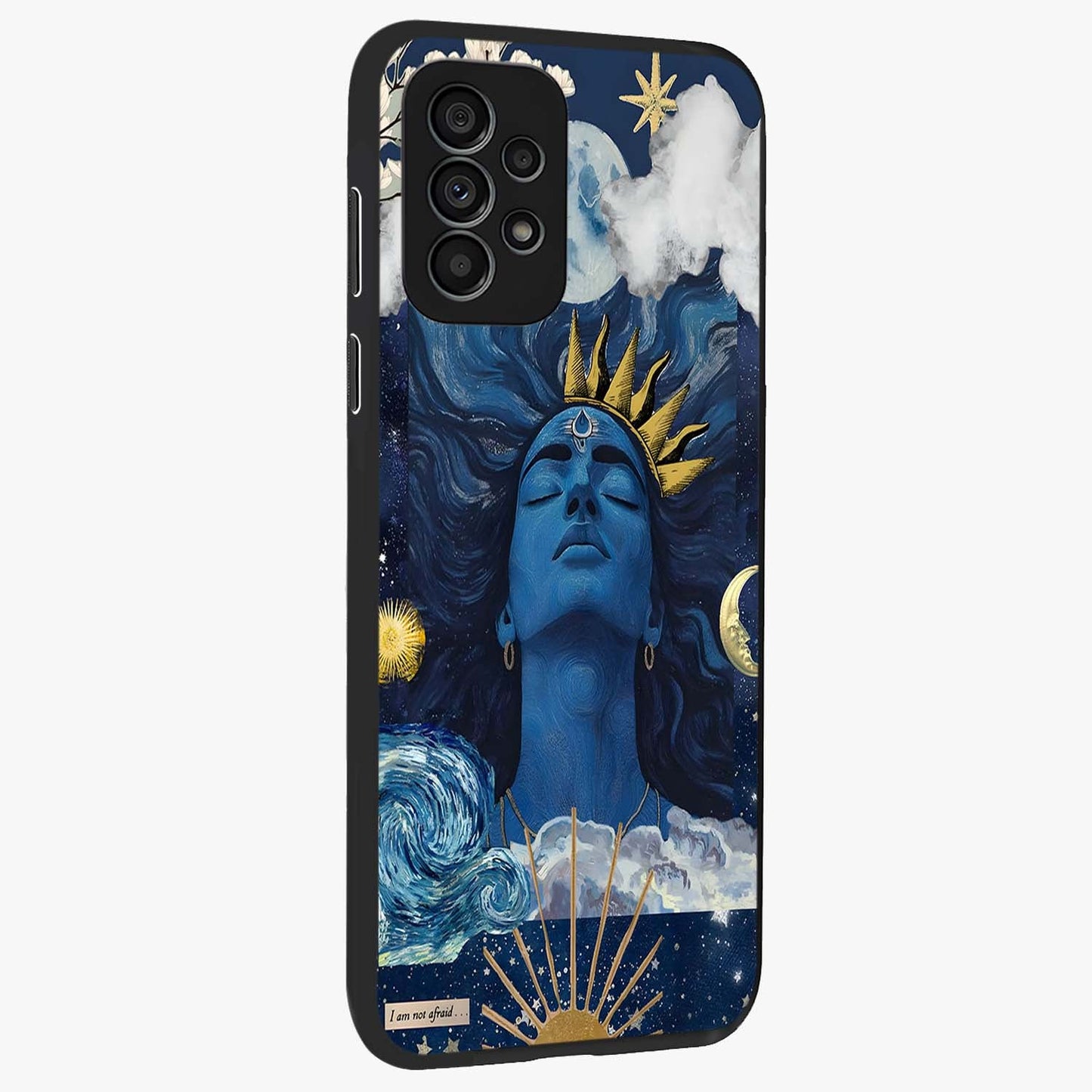 Aesthetic Lord Shiva Glass Case upright view showcasing powerful Lord Shiva artwork with devotional theme.
