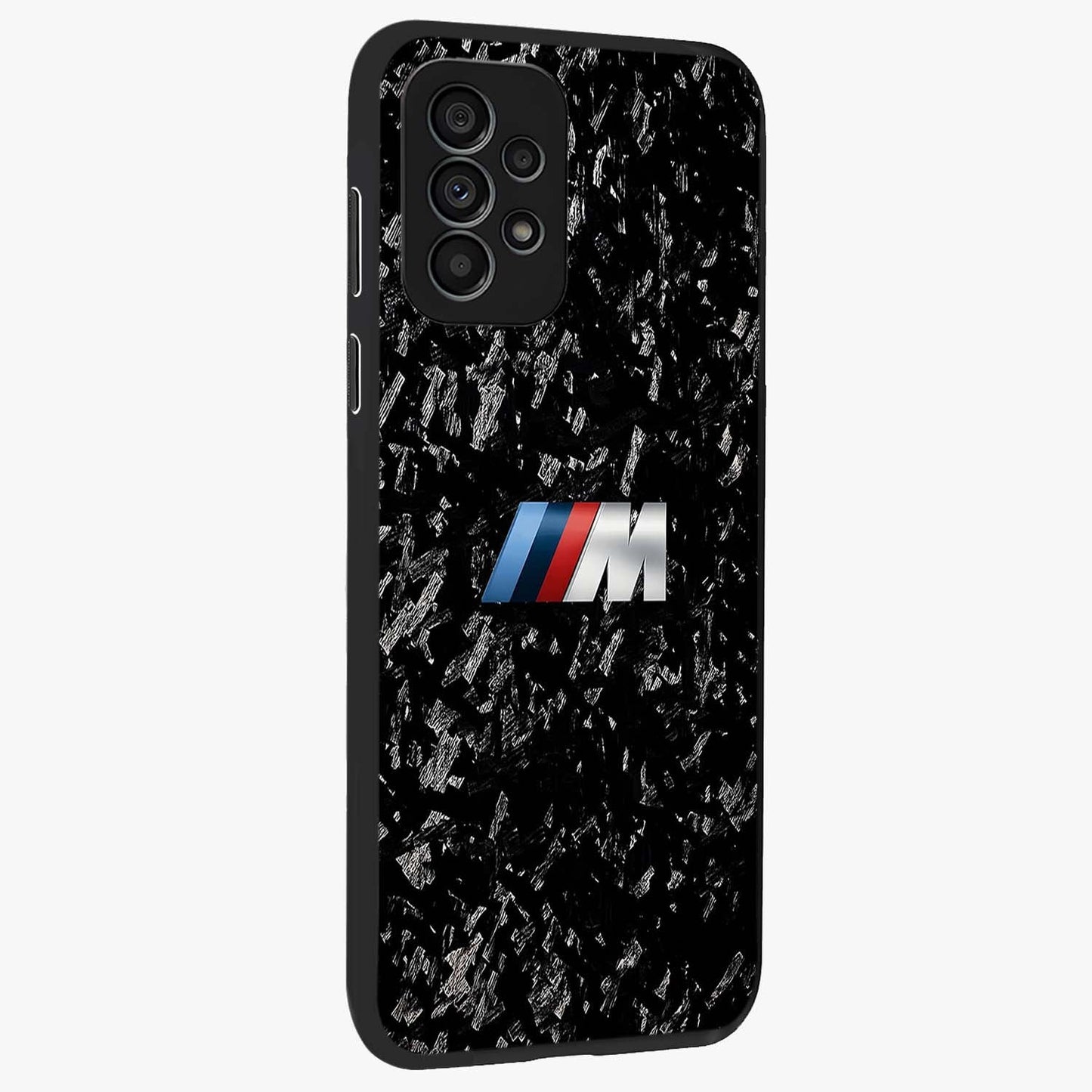 Carbon Speed Mark Glass Case upright view showcasing modern carbon speed graphic with bold automotive theme.