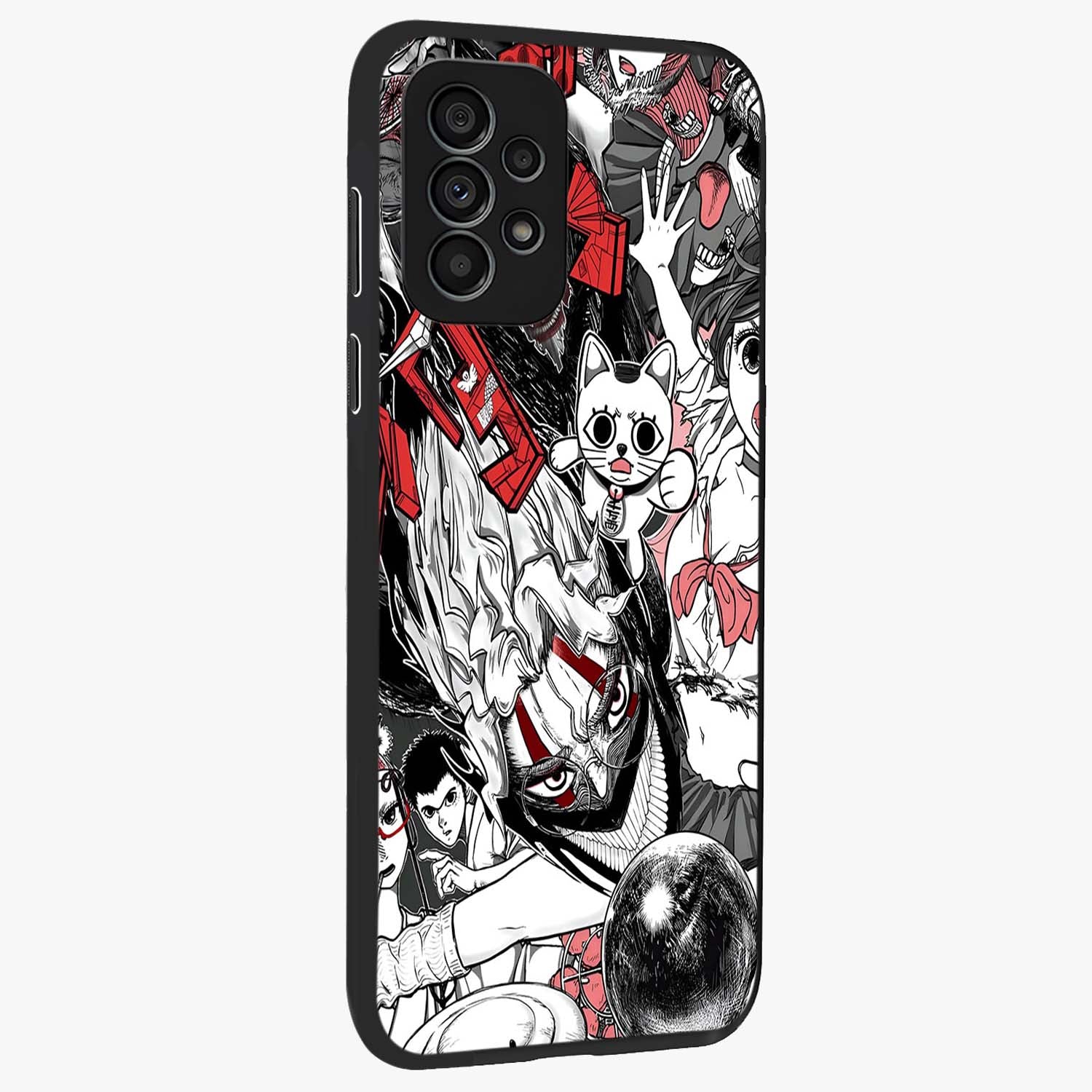 Crimson Chaos Panel Glass Case upright view showcasing intense crimson artwork with dramatic aesthetic style.