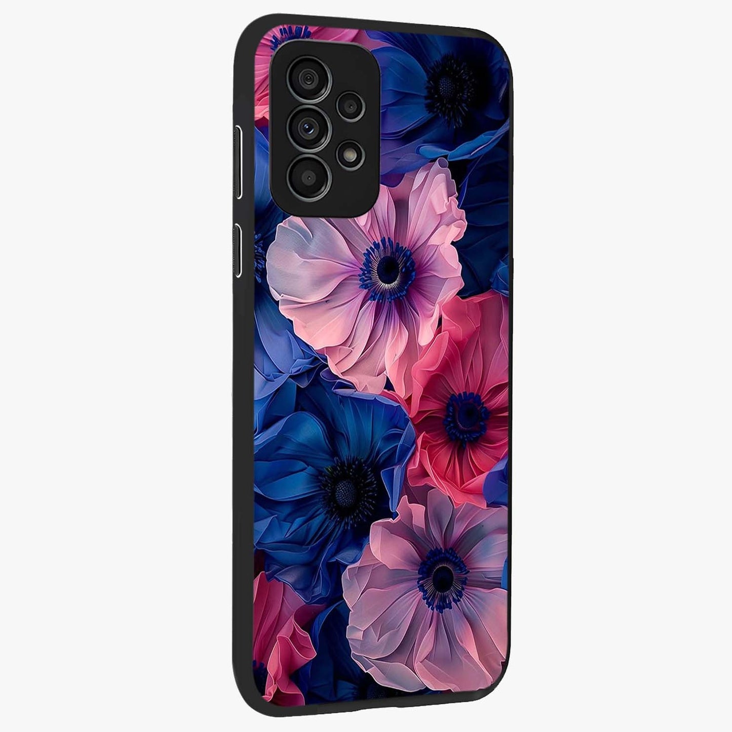 Flower Paper Art Pattern Glass Case upright view showcasing decorative paper floral artwork with creative craft style.
