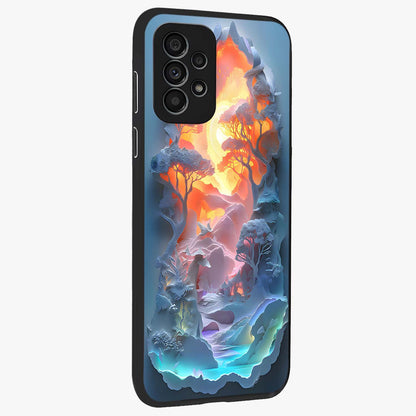 Glow Forest Portal Glass Case upright view showcasing enchanted forest portal artwork with fantasy nature theme.