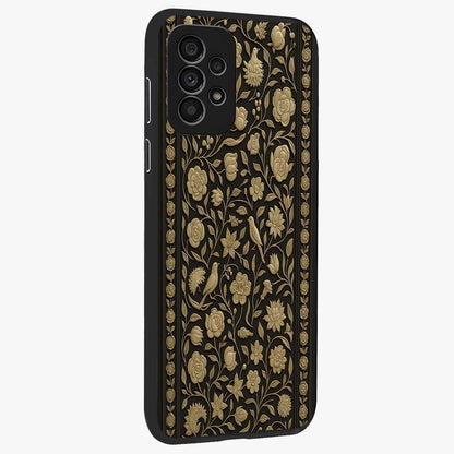 Golden Evil Eye Mandala Glass Case upright view showcasing decorative evil eye mandala artwork with spiritual aesthetic style.