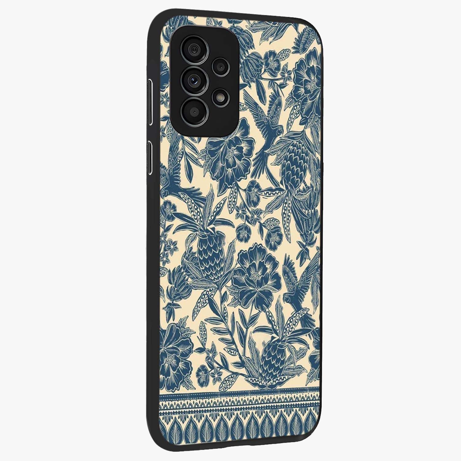 Heirloom Wild Bloom Glass Case upright view showcasing delicate wildflower artwork with timeless floral theme.