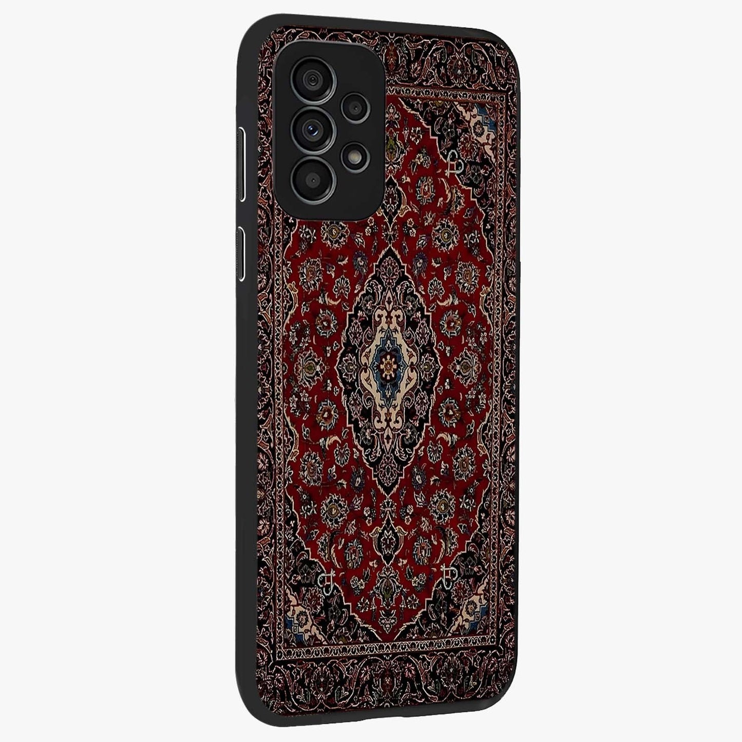 Heritage Carpet Royale Glass Case upright view showcasing detailed ornamental artwork with luxurious traditional theme.