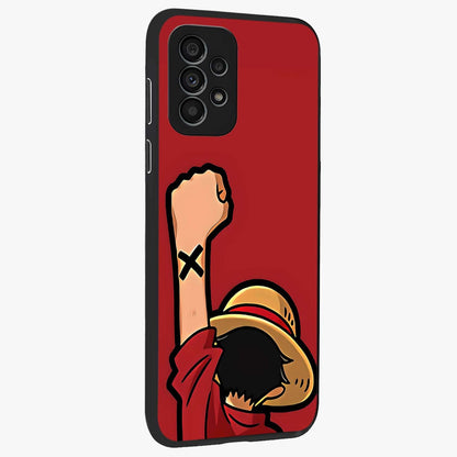 Luffy X Spirit Glass Case upright view showcasing striking anime artwork with adventurous character theme.