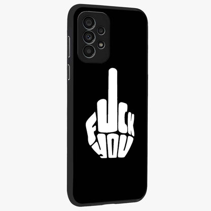 Rebel Mode On Glass Case upright view showcasing striking statement artwork with bold rebellious theme.