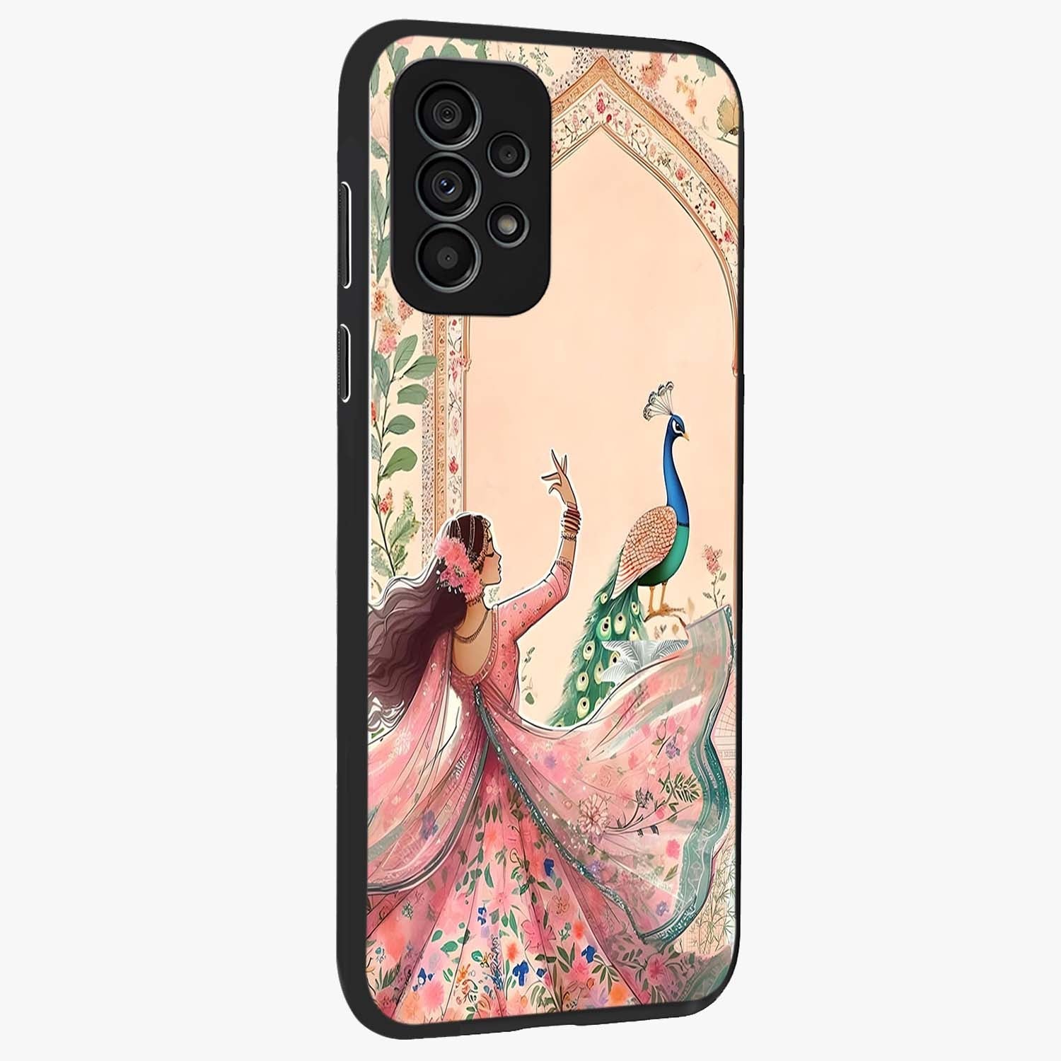 Royal Grace Muse Glass Case upright view showcasing stylish artistic artwork with sophisticated royal theme.