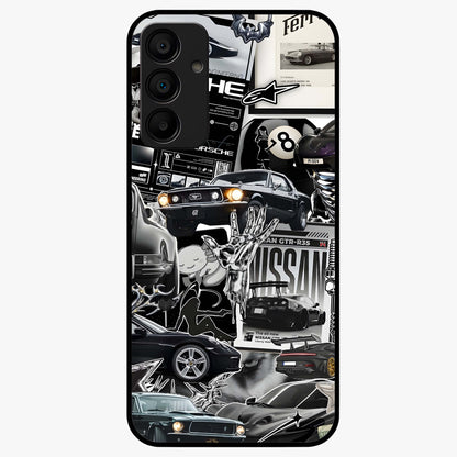 Aesthetic Dark Love Glass Case showing flat back view with dark romantic artwork and glossy glass finish.