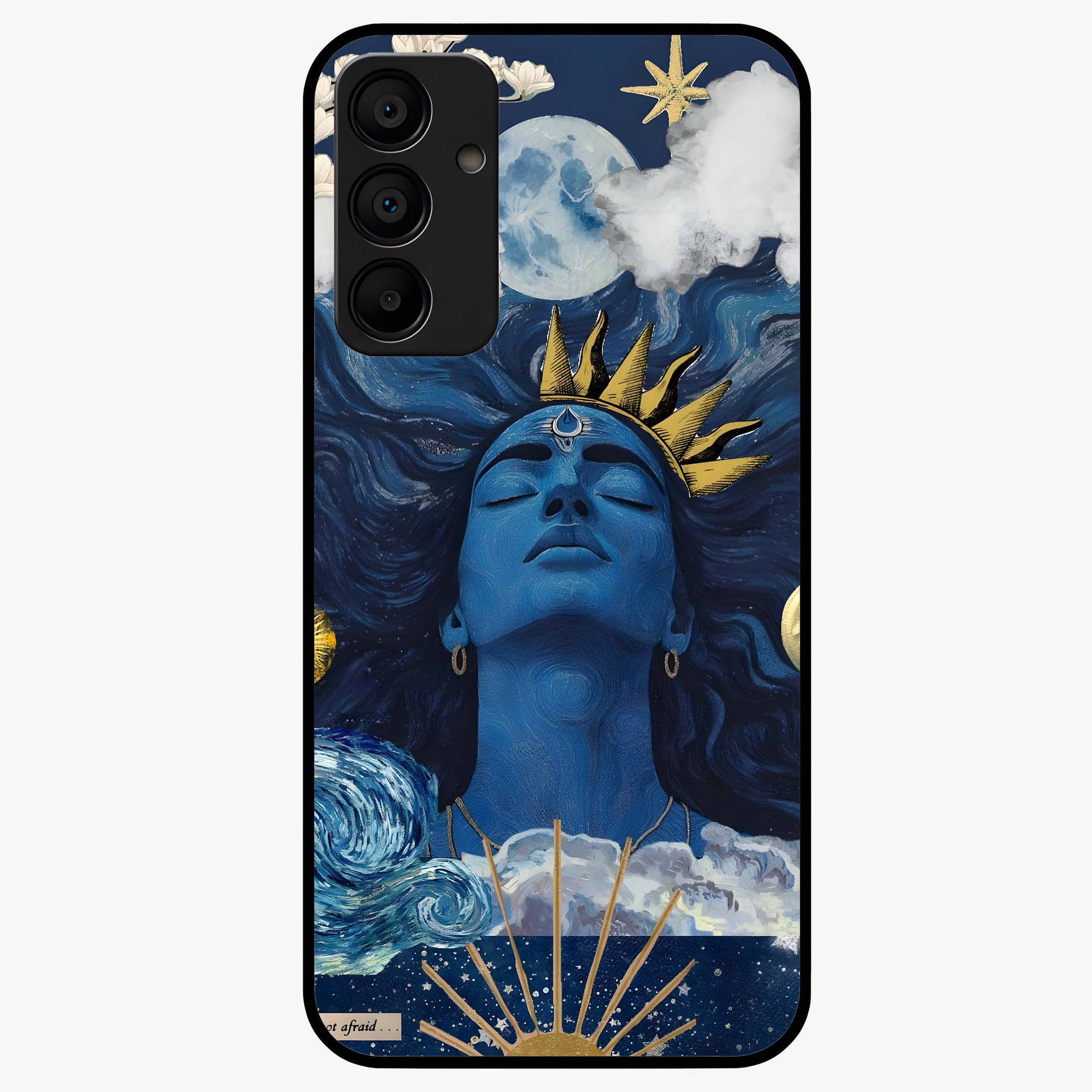 Aesthetic Lord Shiva Glass Case showing flat back view with divine Shiva artwork and glossy glass finish.