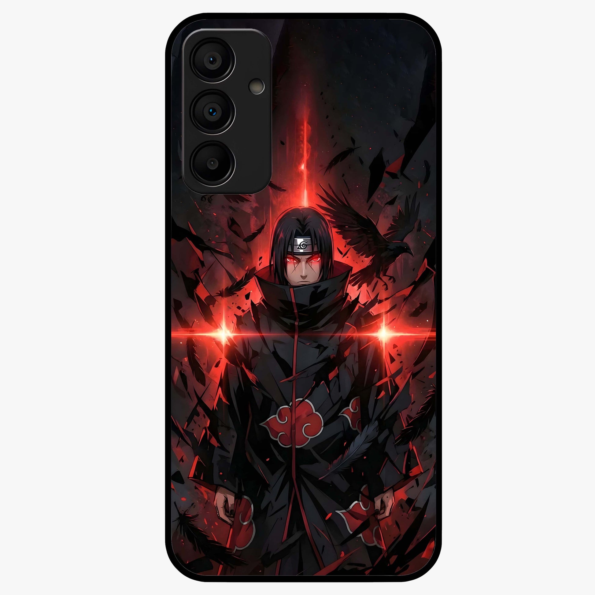 Focus Mode On Glass Case showing flat back view with bold motivational typography design and glossy glass finish.