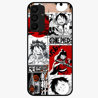 Strawhat Chaos Panels Glass Case showing flat back view with anime inspired chaos panel artwork and glossy glass finish.