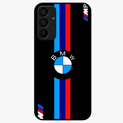 Turbo BMW Beast Glass Case showing flat back view with high performance sports car artwork and glossy glass finish.