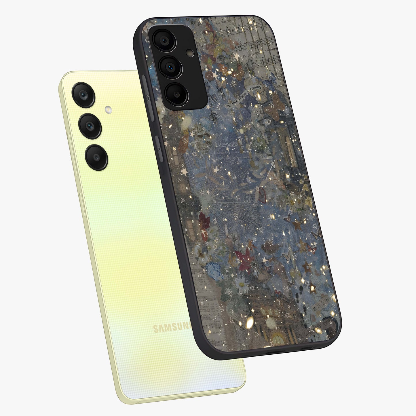 Aesthetic Astrolophia Glass Case displayed in angled mockup highlighting artistic aesthetic elements and smooth glass surface.