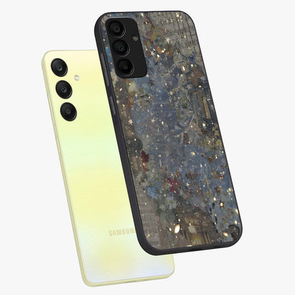 Aesthetic Astrolophia Glass Case displayed in angled mockup highlighting artistic aesthetic elements and smooth glass surface.