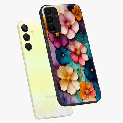 Artlyn Grace Flower Pattern Glass Case displayed in angled mockup highlighting delicate flower pattern design and smooth glass surface.