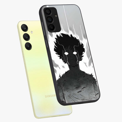 Awakened Inner Rage Glass Case displayed in angled mockup highlighting powerful graphic design and bold artistic theme.