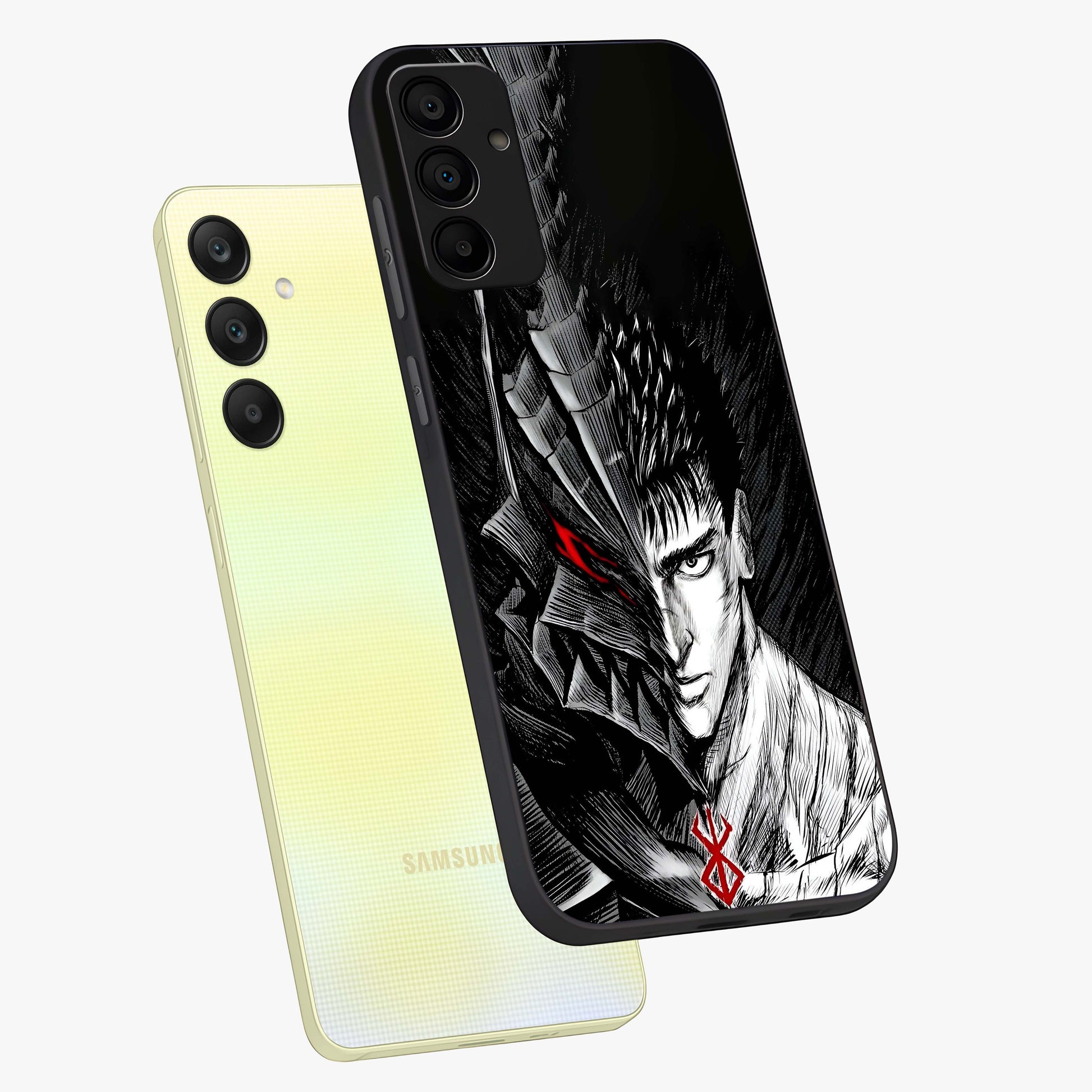 Berserker Blood Oath Glass Case displayed in angled mockup highlighting dark fantasy graphic design and powerful theme.