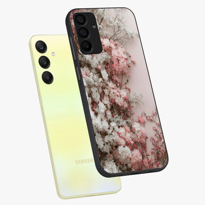 Blush Blossom Cloud Glass Case displayed in angled mockup highlighting soft cloud and blossom design with pastel aesthetic.