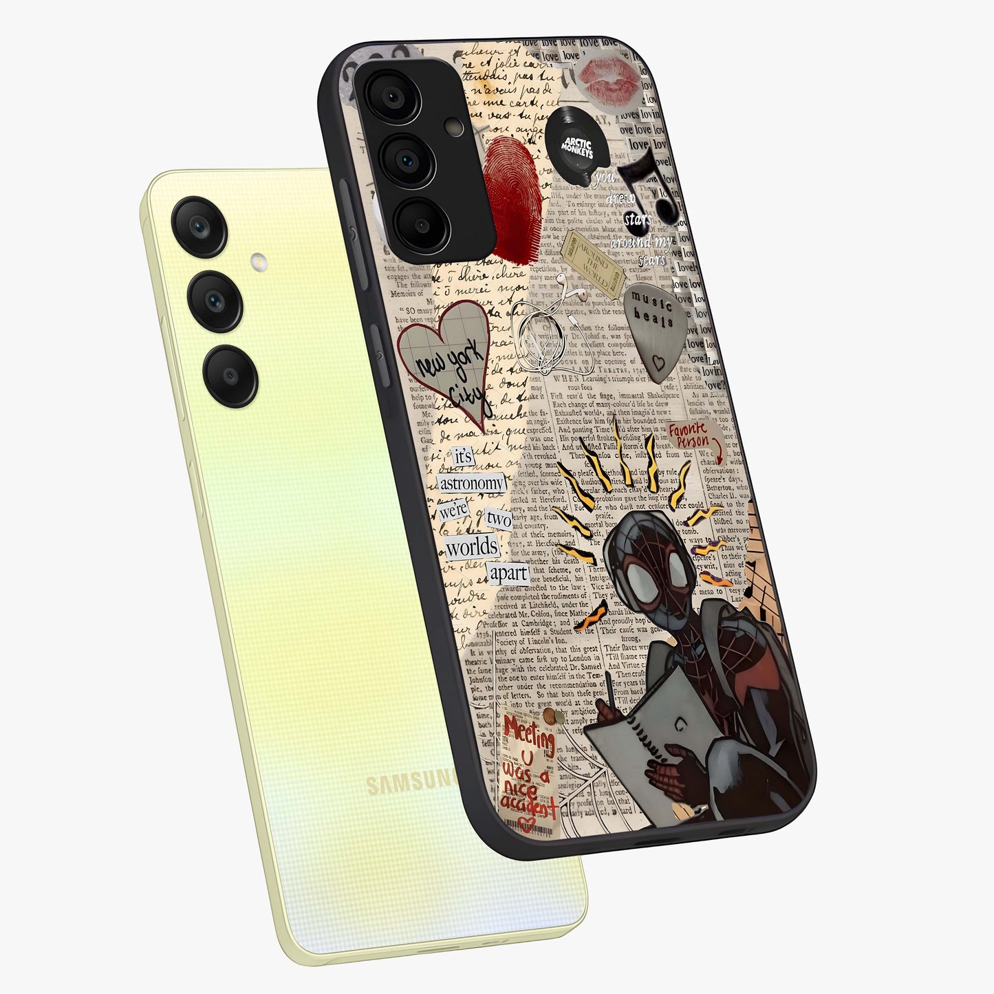 City Dream Sketch Glass Case displayed in angled mockup highlighting minimal city illustration with aesthetic sketch style.