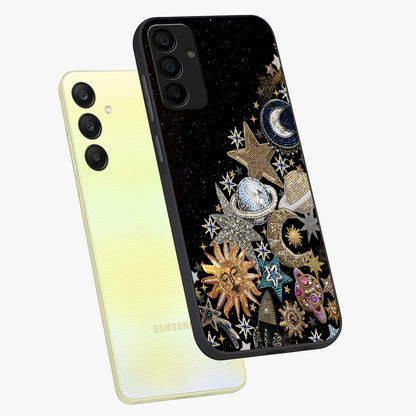 Cosmic Sparkle Dreams Glass Case displayed in angled mockup highlighting dreamy star sparkle design with celestial aesthetic.