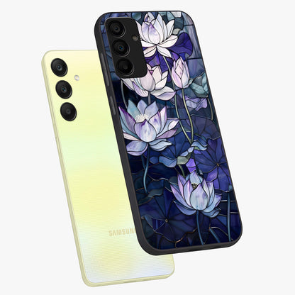 Gloss Petal Rush Glass Case displayed in angled mockup highlighting vibrant petal design with elegant floral aesthetic.