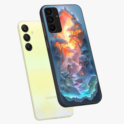 Glow Forest Portal Glass Case displayed in angled mockup highlighting mystical forest design with magical glowing aesthetic.