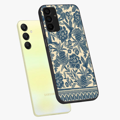 Heirloom Wild Bloom Glass Case displayed in angled mockup highlighting botanical bloom design with classic aesthetic style.