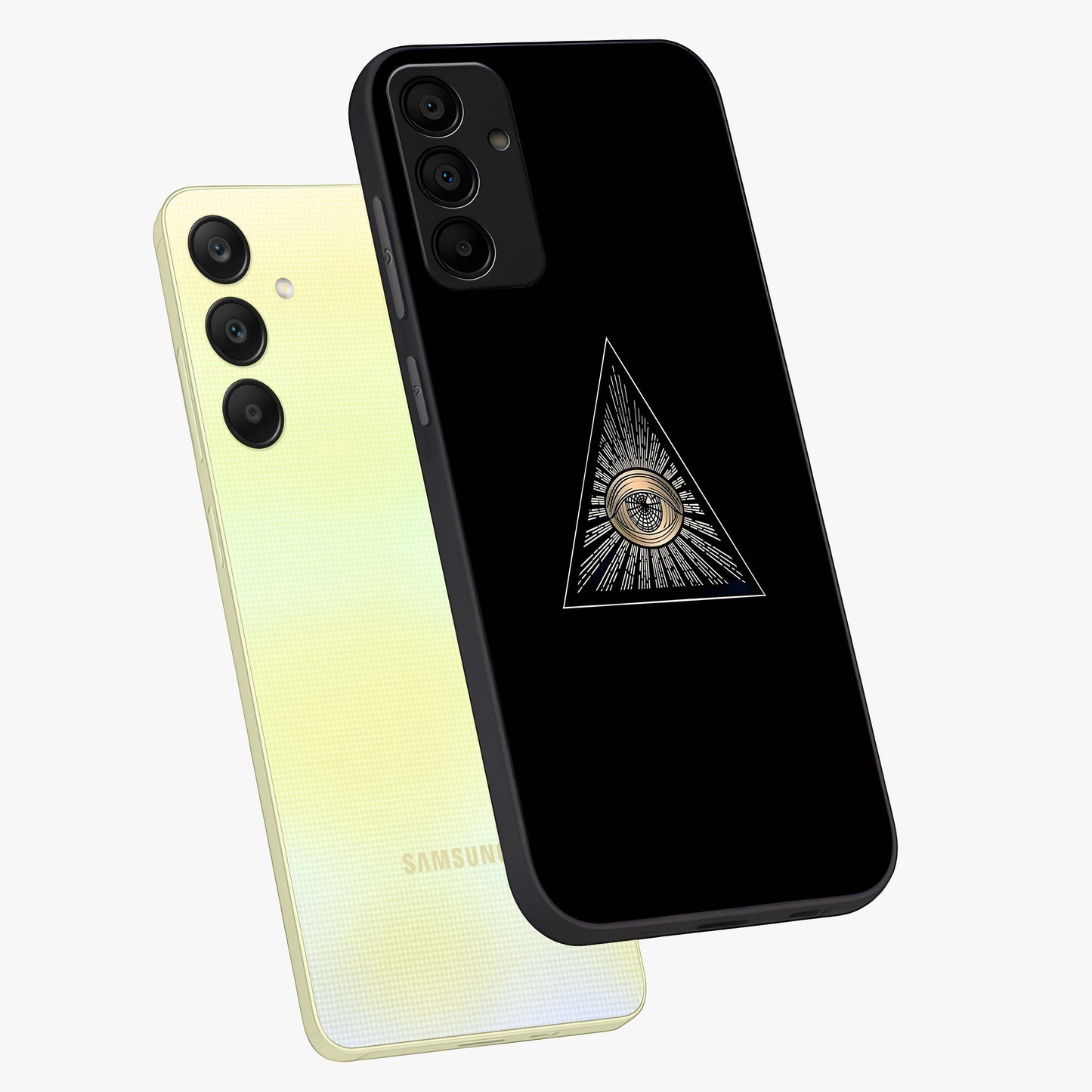 Illuminati Evil Glass Case displayed in angled mockup highlighting dark occult inspired design with bold aesthetic style.