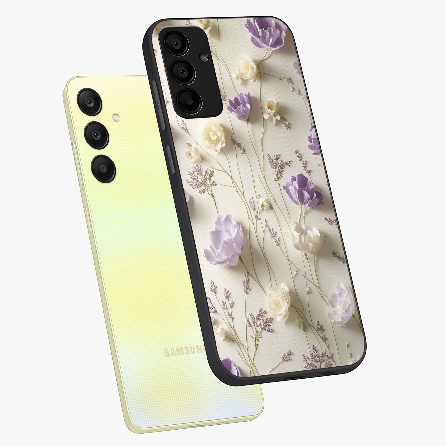 Lilac Breeze Harmony Glass Case displayed in angled mockup highlighting calm lilac breeze design with soothing aesthetic style.
