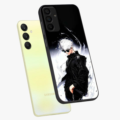 Limitless Shadow King Glass Case displayed in angled mockup highlighting dramatic dark hero design with intense aesthetic.
