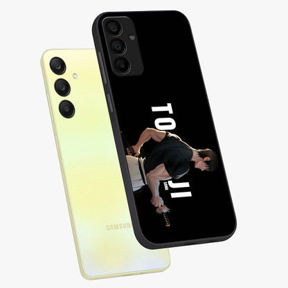 Midnight Blade Resolve Glass Case displayed in angled mockup highlighting powerful blade illustration with dramatic dark aesthetic.