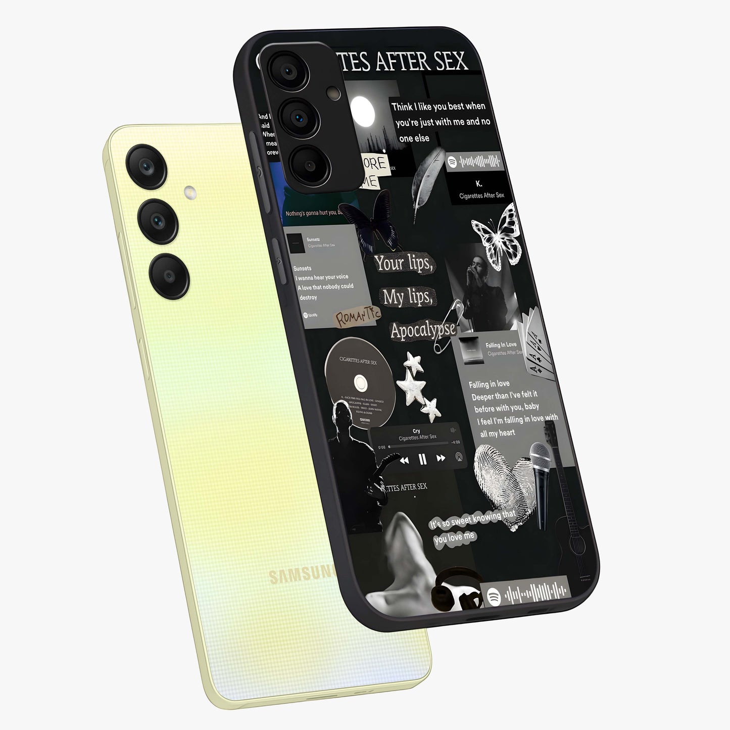 Midnight Love Echo Glass Case displayed in angled mockup highlighting elegant love inspired design with deep aesthetic style.