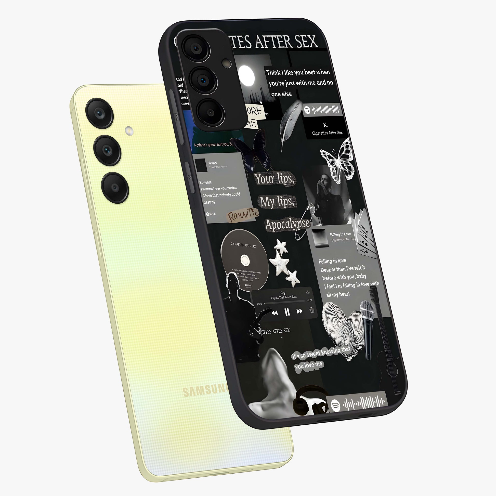 Midnight Love Echo Glass Case displayed in angled mockup highlighting elegant love inspired design with deep aesthetic style.
