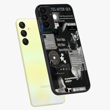 Midnight Love Echo Glass Case displayed in angled mockup highlighting elegant love inspired design with deep aesthetic style.