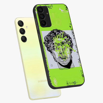 Neo Graffiti Rebellion Glass Case displayed in angled mockup highlighting urban street art design with rebellious aesthetic.