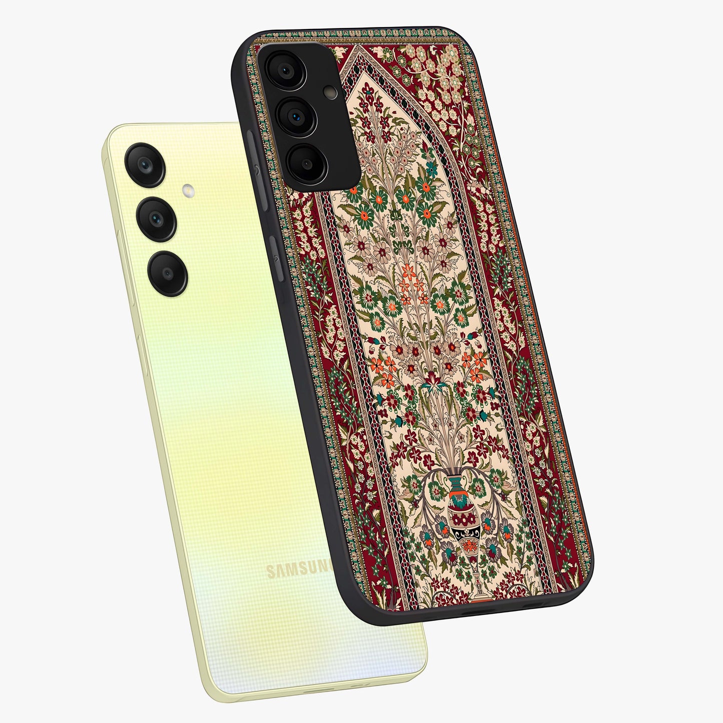 Persian Inspired Glass Case displayed in angled mockup highlighting intricate traditional design with elegant cultural aesthetic.
