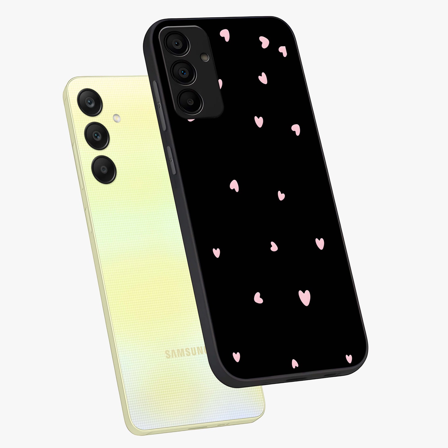 Pink Love Drops Glass Case displayed in angled mockup highlighting cute love drop design with vibrant pink aesthetic.