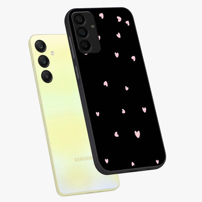 Pink Love Drops Glass Case displayed in angled mockup highlighting cute love drop design with vibrant pink aesthetic.