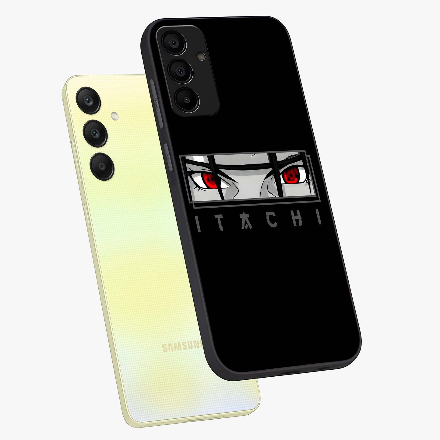 Scarlet Gaze Dominance Glass Case displayed in angled mockup highlighting intense visual design with bold scarlet aesthetic.